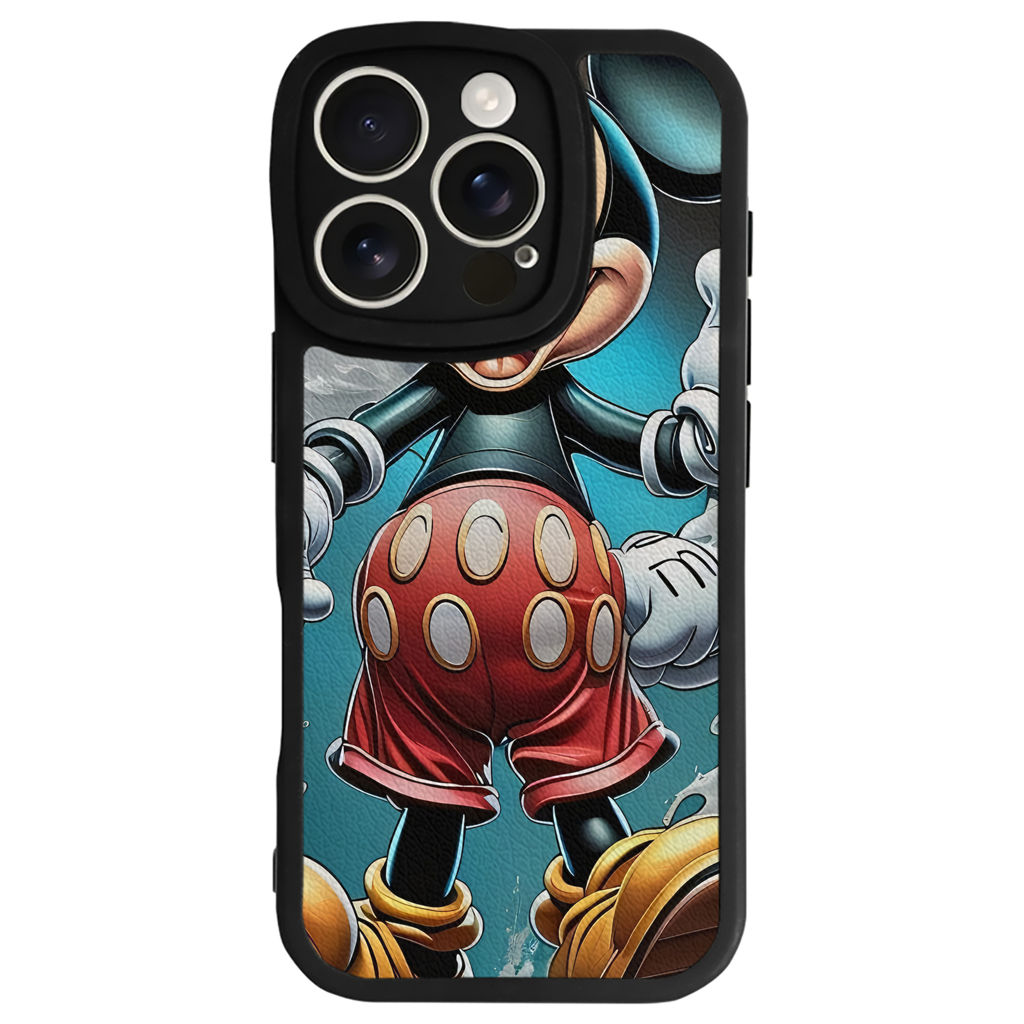 （画像用） ミッキーマウス Mickey Mouse 【iPhone 16シリーズ対応】シリコンスマホケース（レザー調） 材質：シリコン